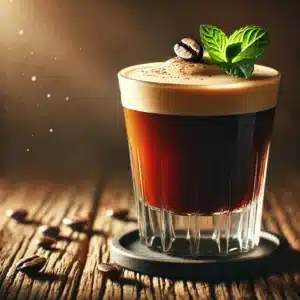 DALL·E 2025-01-02 19.30.42 - A realistic image of a sophisticated cocktail made with coffee, served in a sleek glass. The drink has a rich, dark coffee layer topped with a creamy