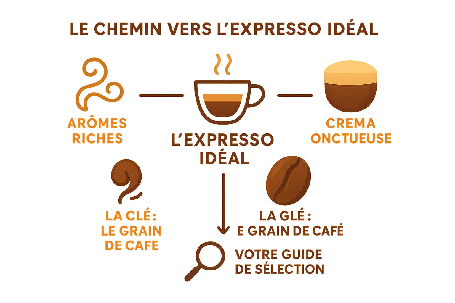 Illustration d'un expresso avec des grains de café