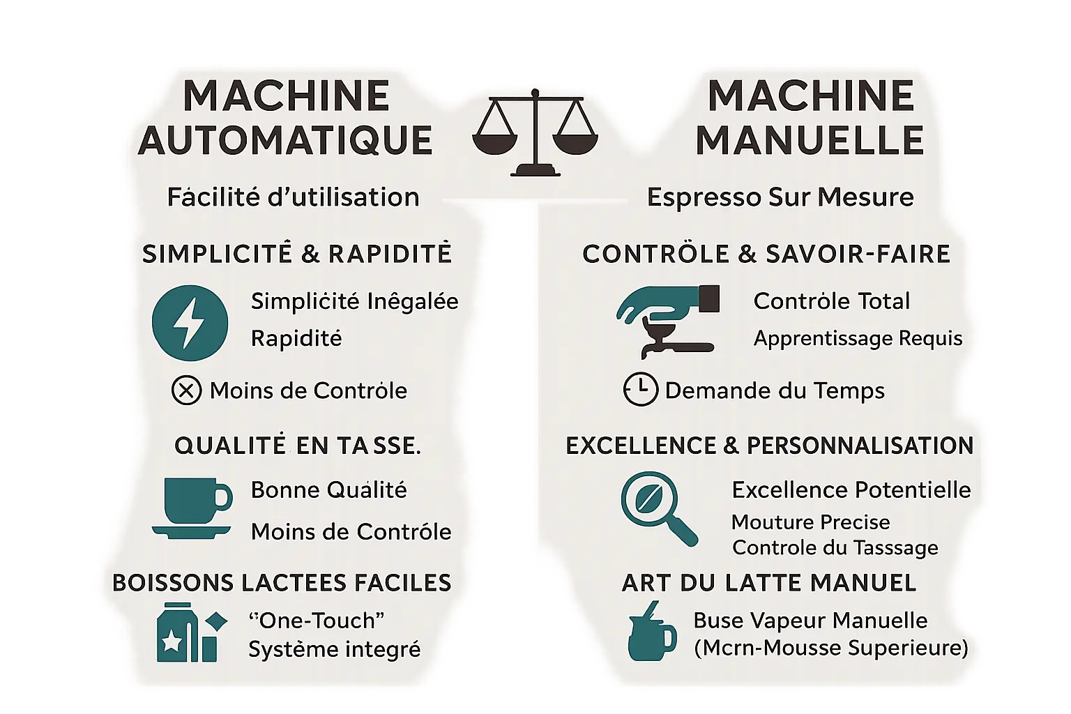Comparatif machine à café automatique et manuelle