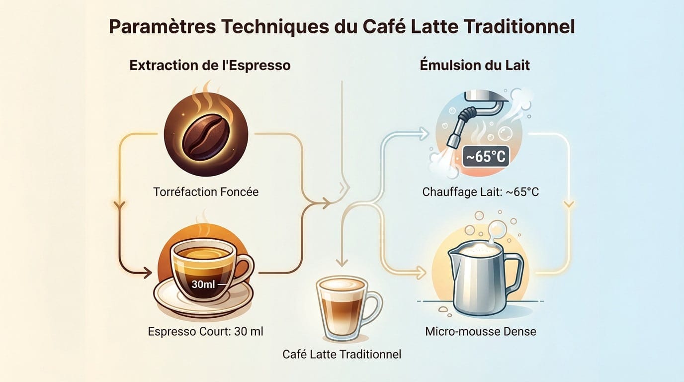 Paramètres techniques pour réussir un café latte traditionnel