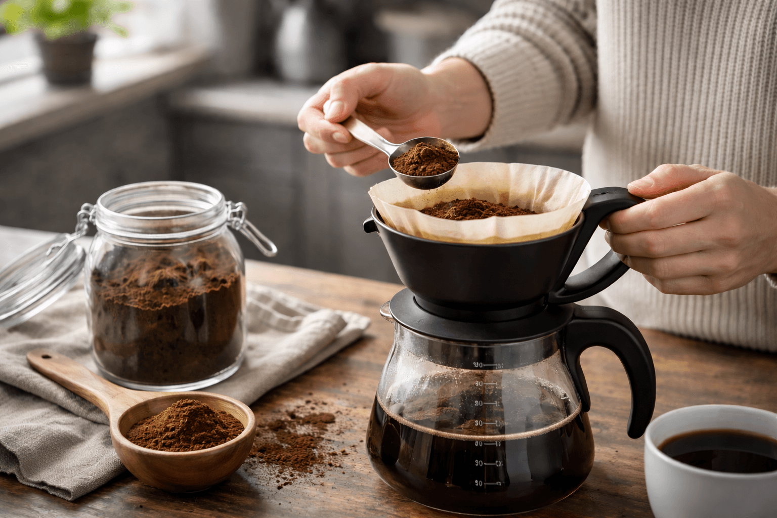 Combien de café pour 1 litre d’eau ? Le bon dosage pour une cafetière filtre
