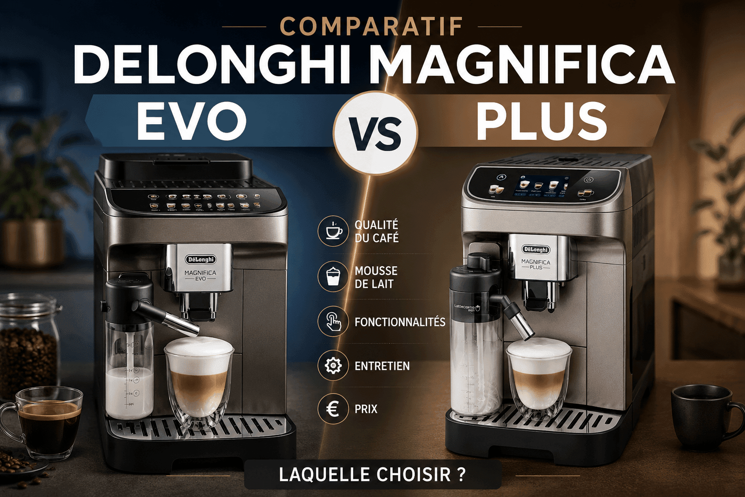 Delonghi Magnifica Evo vs Magnifica Plus : laquelle choisir en 2026 ?